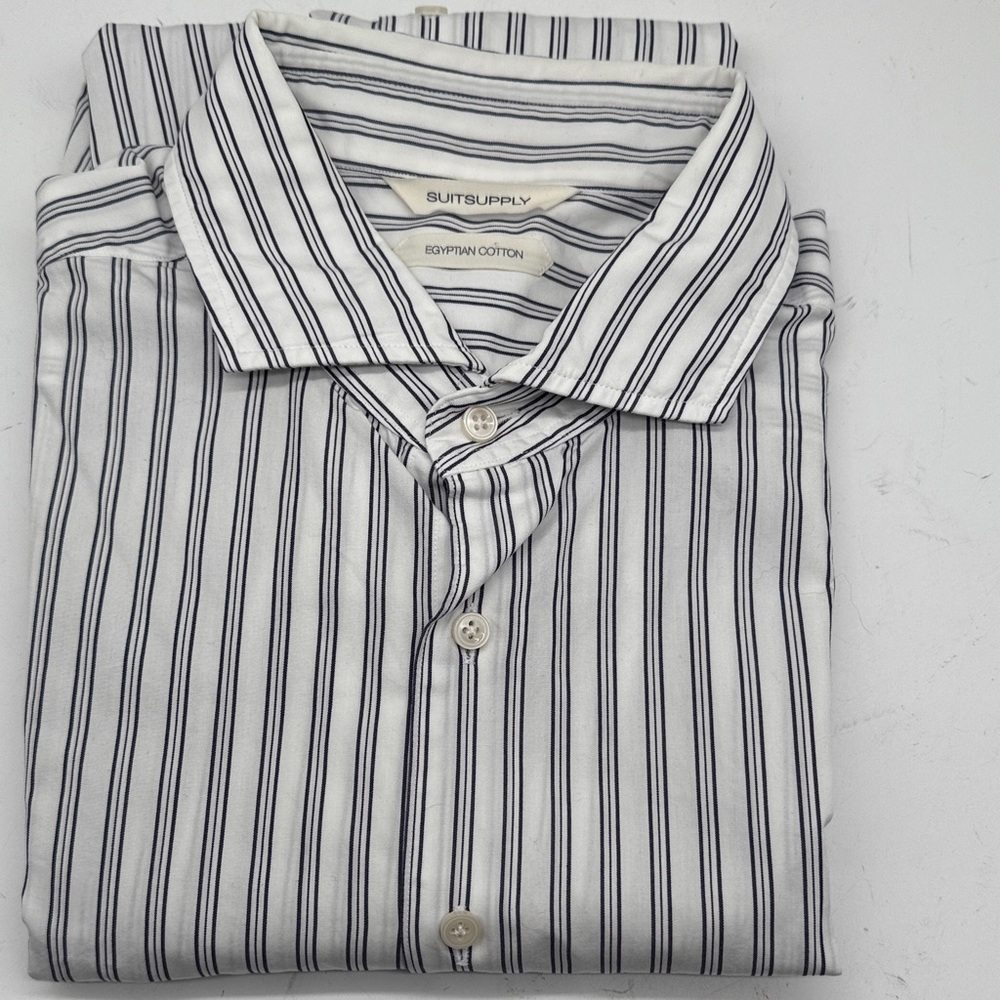Suitsupply Men's Dress Shirt - Black and White Stripes